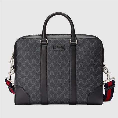 gucci signature leather briefcase|Gucci gg supreme briefcase.